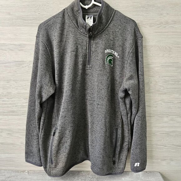 Russell Athletic Men Size XL Michigan State Spartans Gray College Pullover Top - Picture 4 of 16